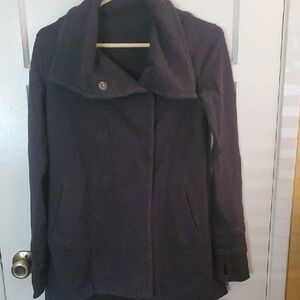 Lululemon Athletica Black Wool Blend Pea Coat